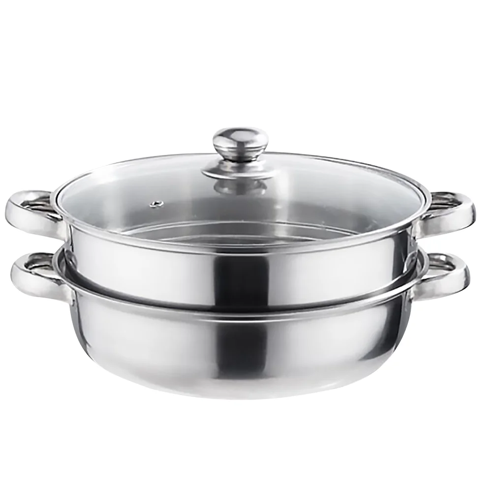 

Stainless Steel Steamer Pot Multifunctional Cooking Boiler Double Layers Stockpot