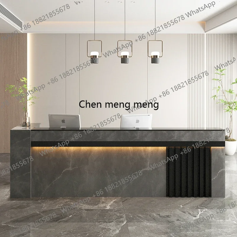 Hot sales Dining Luxury Reception Desks Decoration Checkout Counter Reception Desks Podium Stand Mostrador Improvement Hotel Fur