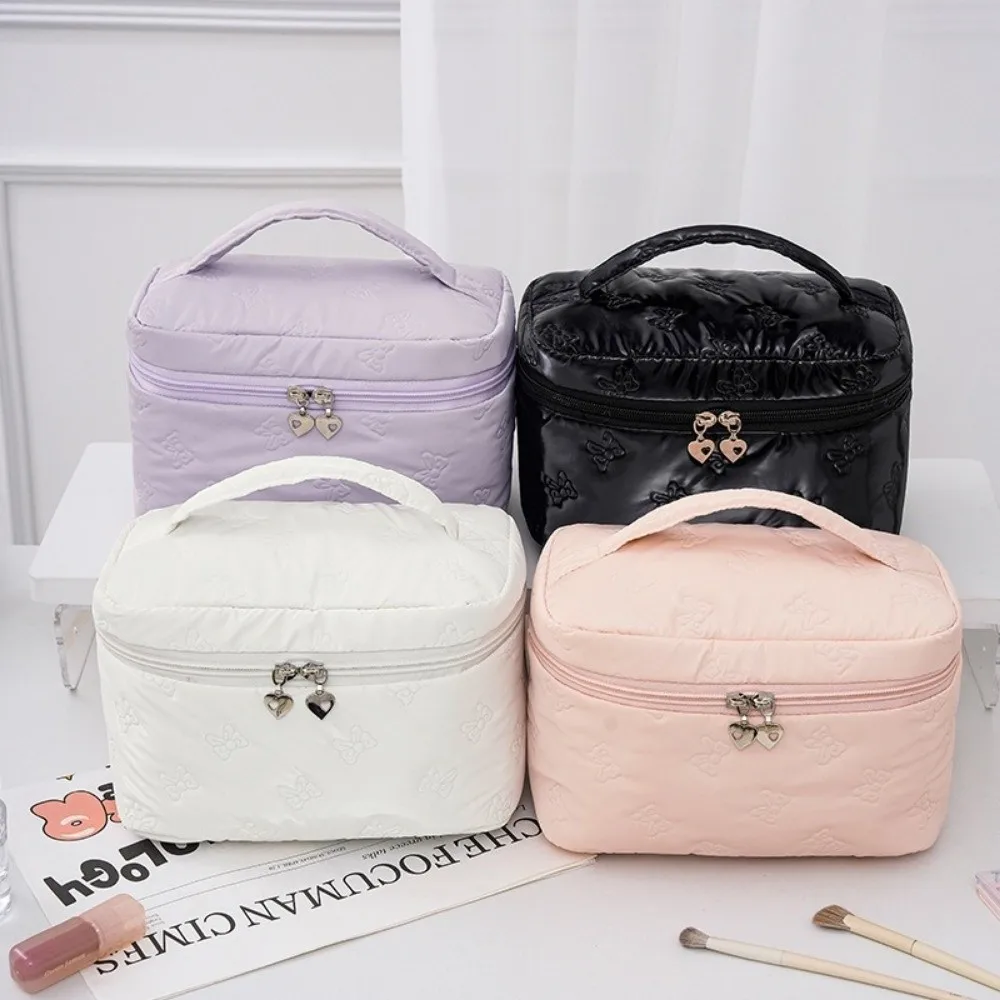 

Travel Handheld Makeup Bag Square Large Capacity Washroom Bag Waterproof Double Zipper Storage Bag For Women