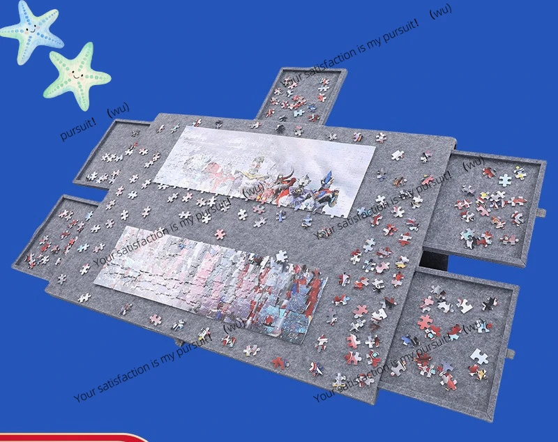 New product puzzle classification Felt board Drawer Foldable convenient 6 drawers Children's bracket Puzzle board (1000 pieces)