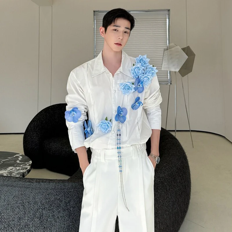LUZHEN Original Personalized Three-dimensional Patchwork Design Long Sleeve Shirts Men's Elegant Luxury Casual Male Tops JY6284