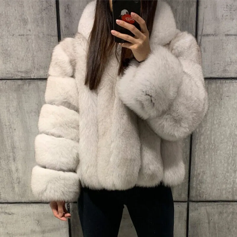 Donna Full Pelt giacca con cappuccio genuina soprabito spesso capispalla vera pelliccia di volpe inverno spessa morbida calda giacche soffici 2024 nuovo