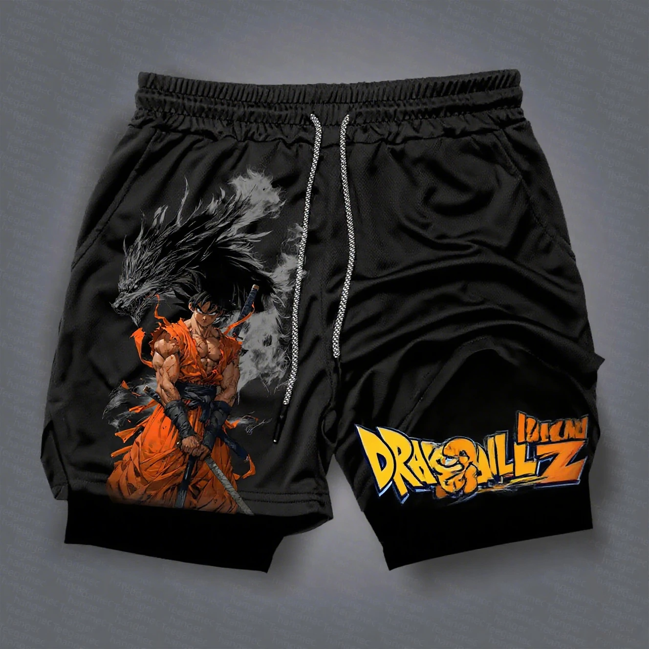 Nouveau Dragon Ball GOKU végéta Anime imprimé Double couche Shorts 2025 américain été hommes et femmes mode sport Shorts