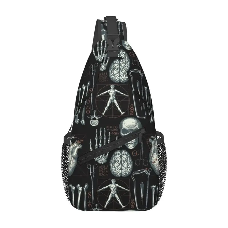 

Custom Human Anatomy Printed Sling Chest Crossbody Bag Men Casual Shoulder Backpack for Travel Cycling