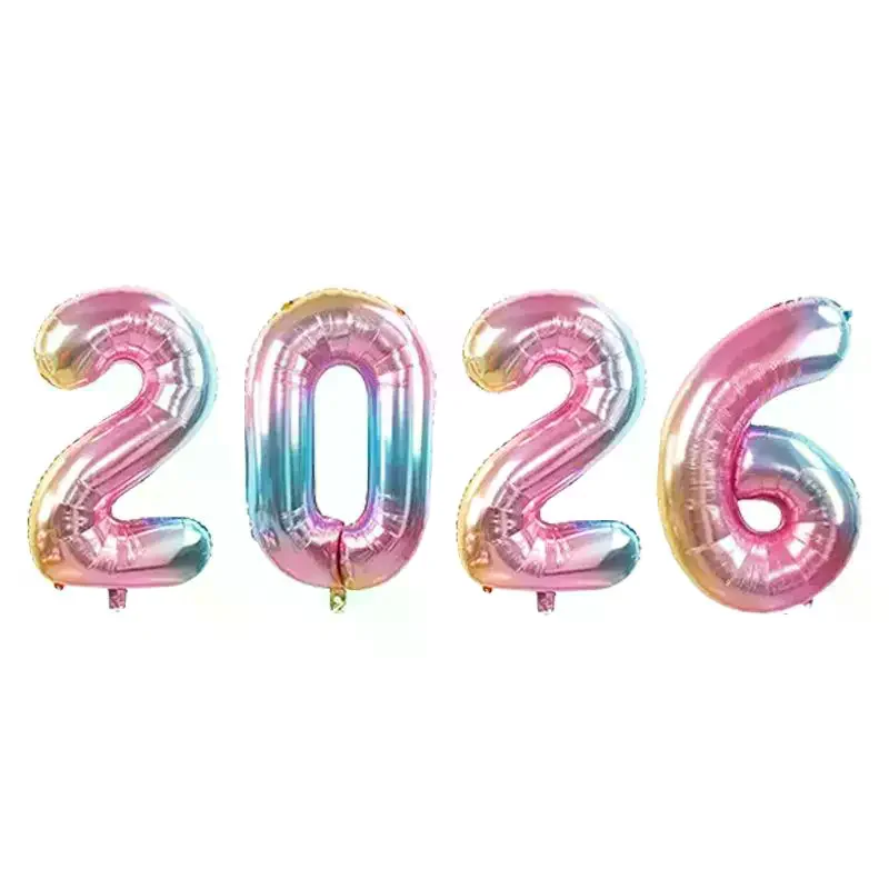 بالونات فويل لتزيين حفلات رأس السنة الجديدة كابينة تصوير دعائم ديكور منزلي لعيد الميلاد 2026 دعامة الاحتفال الخاص بك