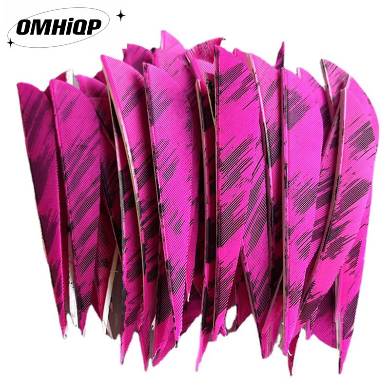 50Pcs 3Inch Water Drop Achery Feathers Fletching Natural Turkey Vanes Arrow Fletches Ink Pattern Feather DIY Hunting Accessories