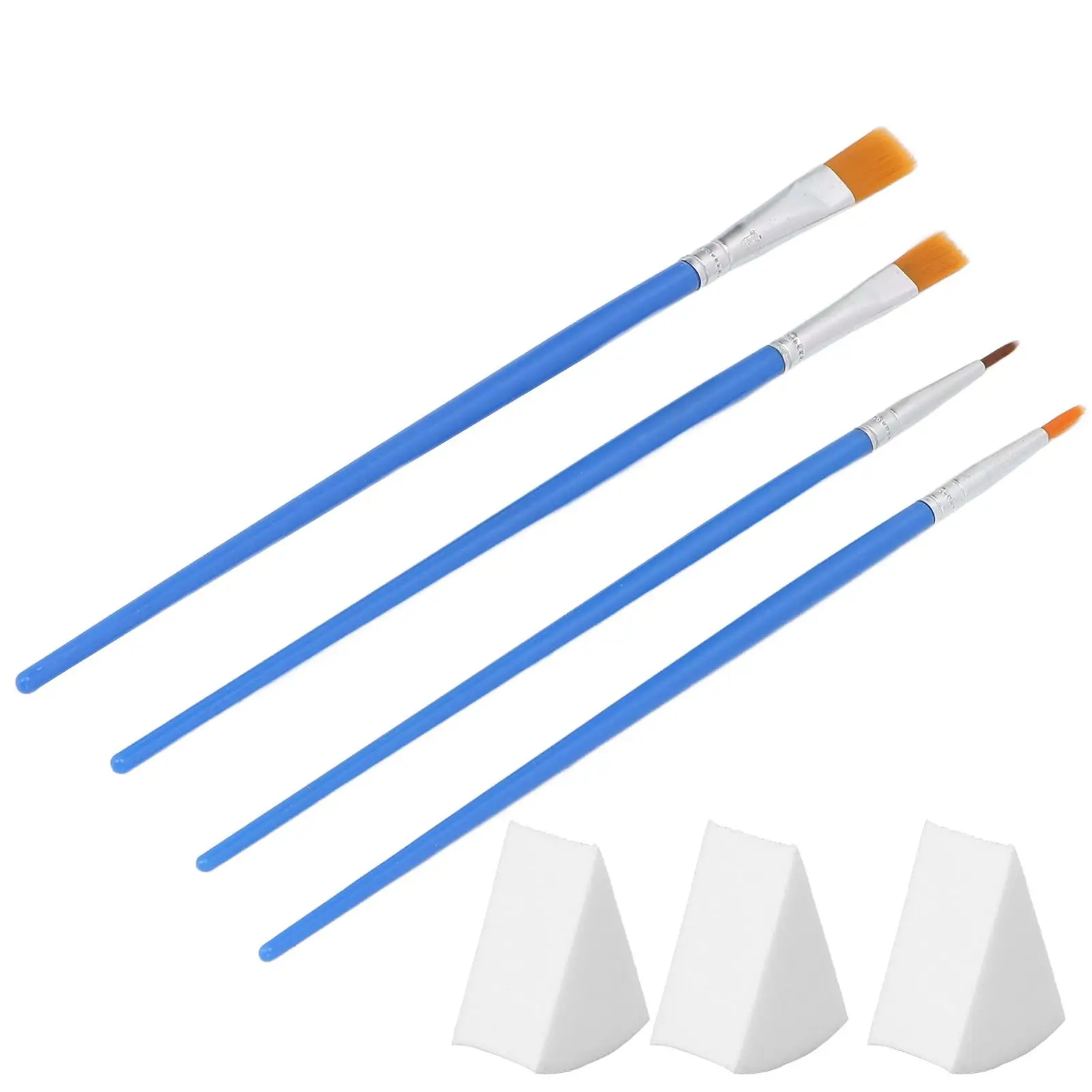 مجموعة فرش رسم الجسم بمقبض ناعم لمستلزمات وإسفنجات الألوان المائية الزيتية من الأكريليك #3