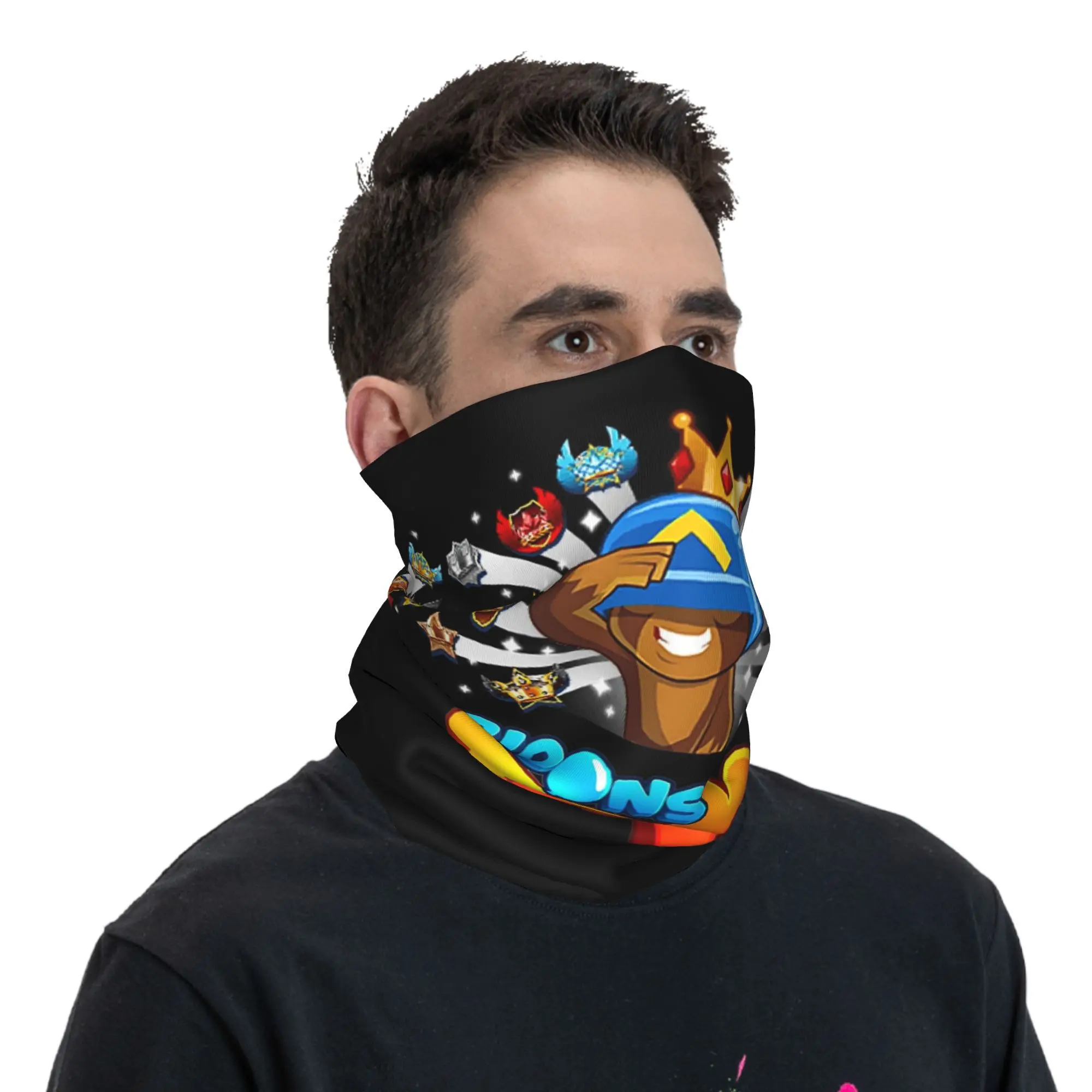 بلونز Td 6 للأطفال باندانا غطاء الرقبة قناع مطبوع وشاح دافئ لركوب الدراجات وشاح ركوب الدراجات للرجال والنساء الكبار طوال الموسم