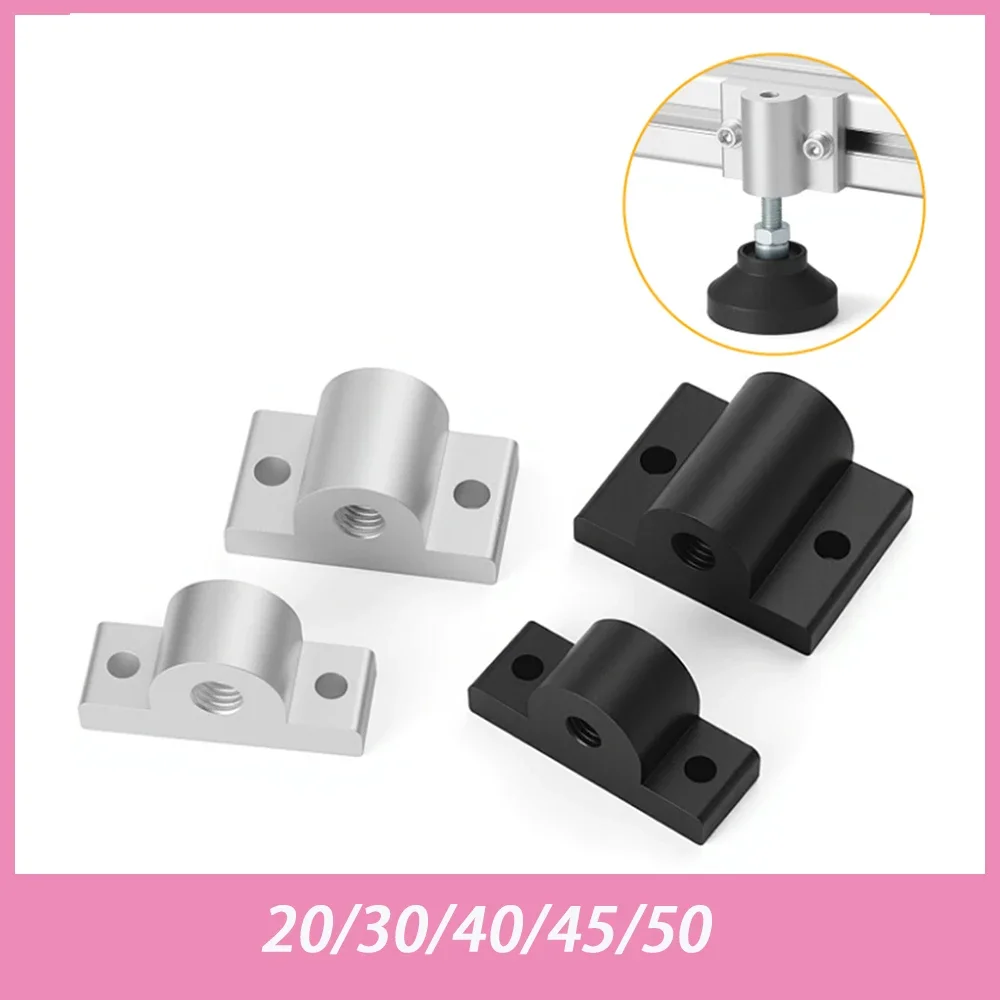 1Pcs M8-M12 Aluminum Profile 20/30/40/45/50 Wheel Fixing Piece Hoof Connector Connection Block Holder Caster Foot Cup Universal