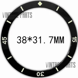 38mm*31.7mm green luminous  flat ceramic  bezel insert fit for seiko  watch