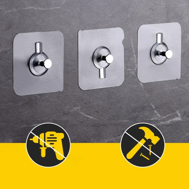 10/20 Pcs Adhesive Wall-Mounted Hooks Poster Photo Frame Clock Hangers Punch Free Screw Hook Kitchen Bathroom Organizer Holders
