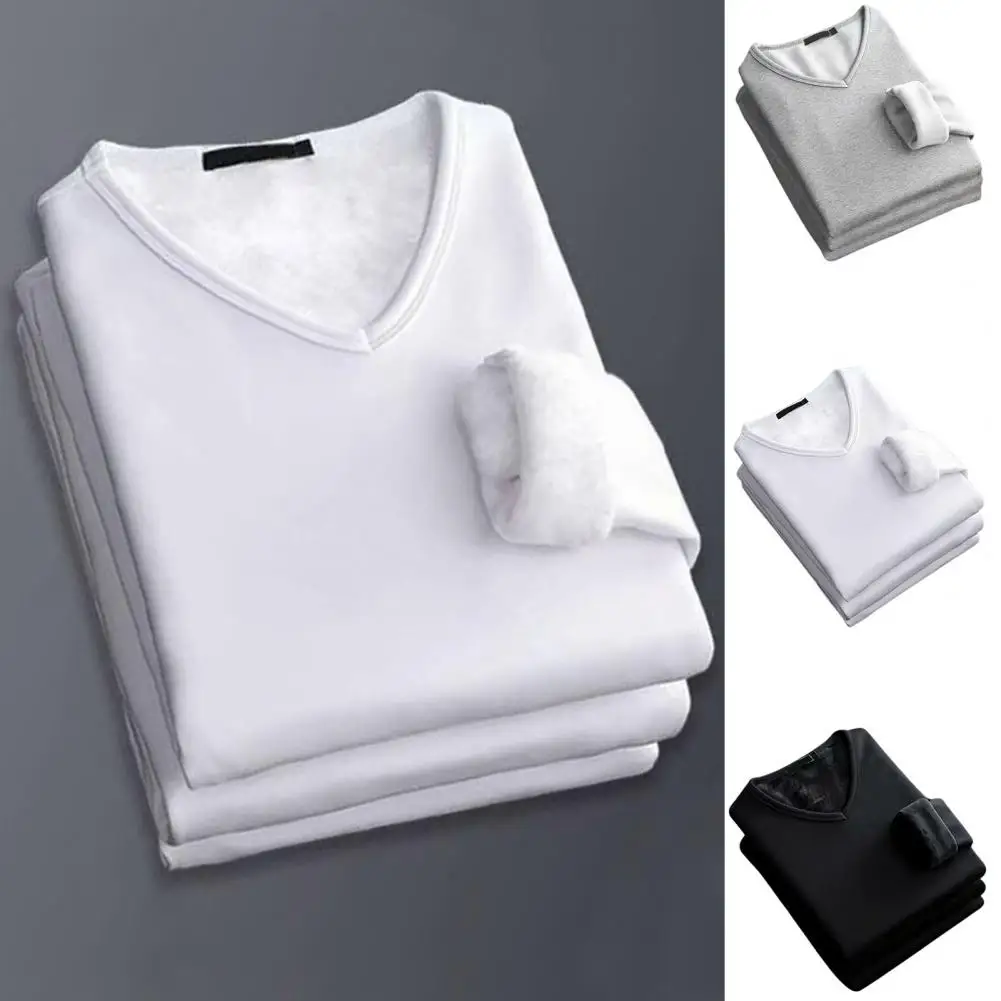 Great  Autumn Top Highly Warm Great Stitching Winter Shirt Skin-friendly Thermal Base Shirt for Daily Wear