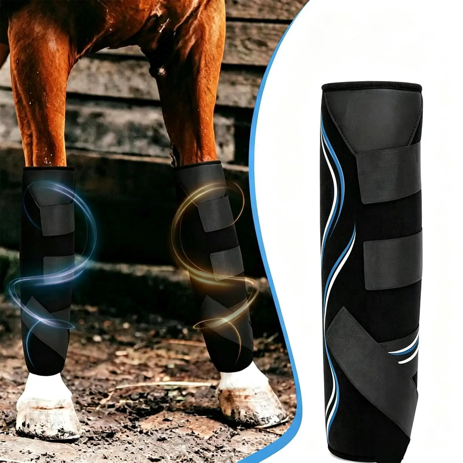 Ice Boots For Horses Reusable Equine Knee Cool Down Wraps Horse Leg Ice Packs For Equestrian Riders Trainers Farmers Stall