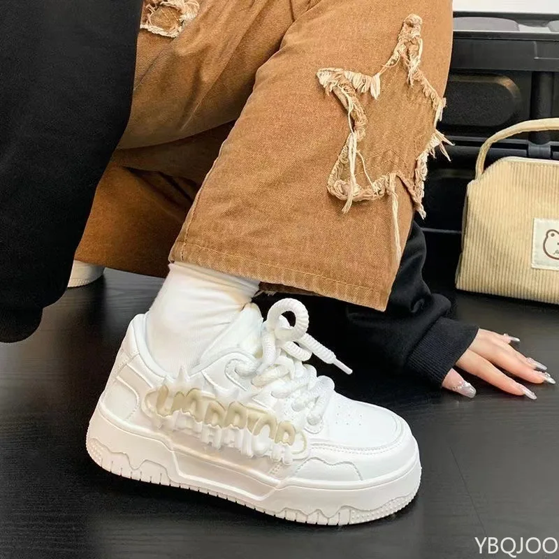 أحذية رياضية نسائية مريحة جديدة عصرية متعددة الاستخدامات ومقدمة مستديرة وأربطة ملونة أحذية مسطحة للنساء #4