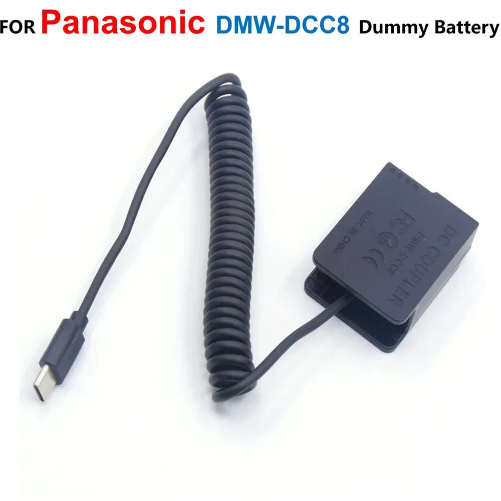 DMW-DCC8 BLC12 DC Coupler Fake Battery USB C PD Cable For Panasonic DMC-G6 G7 GX8 G80 G81 G85 FZ300 FZH1 FZ1000 FZ2000 FZ2500