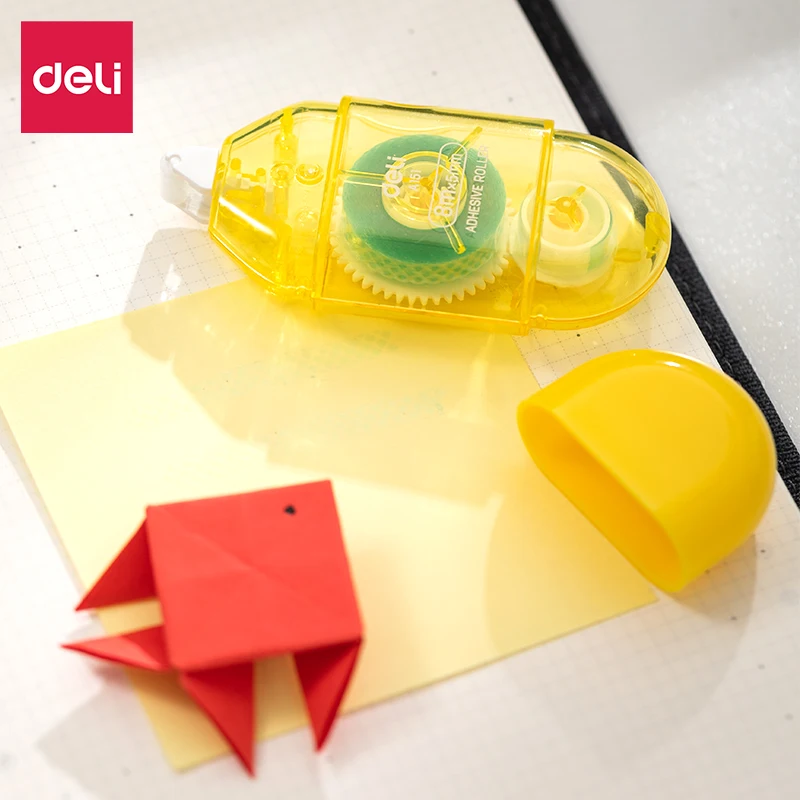 Deli 8M Adhesive Roller, Strong Quadrilateral Dotted Tape for Arts & Crafts, DIY Projects, High-Tack Glue Roller