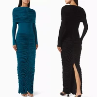 Vestido largo elegante personalizado, vestidos de noche acampanados, vestido Formal de manga larga para graduación, vestidos de fiesta exquisitos de alta calidad para mujer