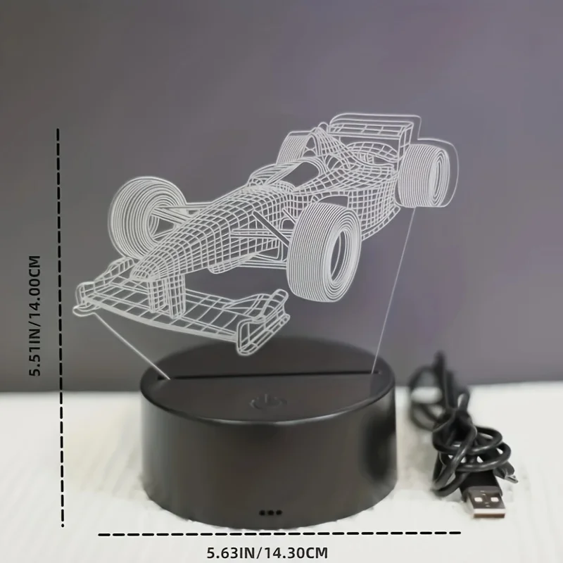 1pc Dinosaur 3D Night Light, 3D Optical Illusion Lamp With Touch, 7-Color Changing Ambient Light For Bedroom