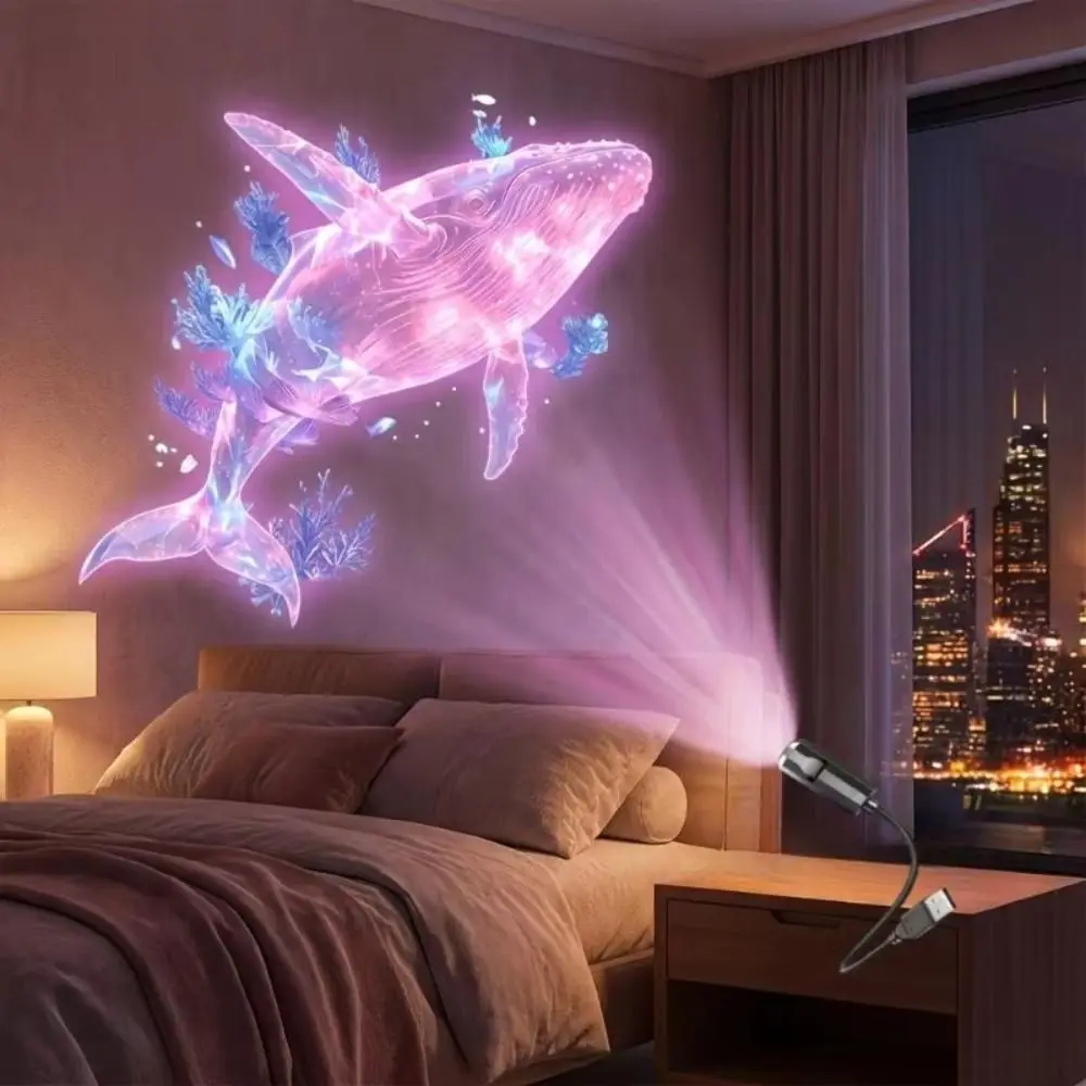 Adjustable Patterns Butterfly Projection Lights 360° Rotating Portable Design Ocean Projection Lamp Starfish USB Powered