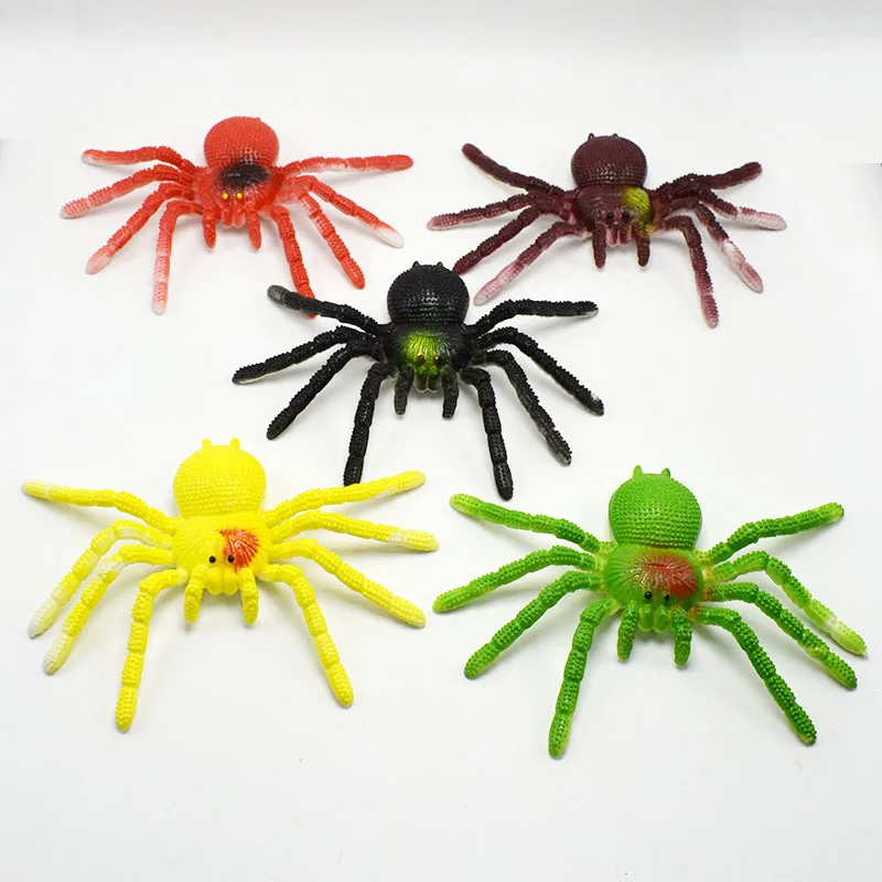 

1pc Colored Soft Spider TPR Big Spider Insect Model Pranks, Pranks, Scary Props, Street Vendor Toys，Novelty and quirky toys