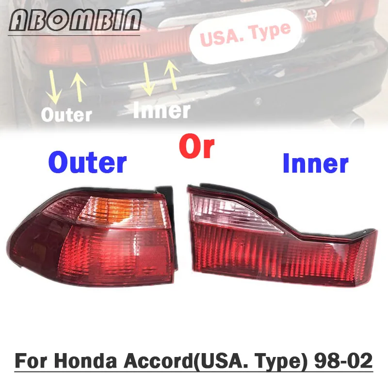 Rear Bumper Brake Light Back Light Tail Light Cover Only Fit For Honda Accord 6th Generation USA. Type 1998 1999 2000 2001 2002