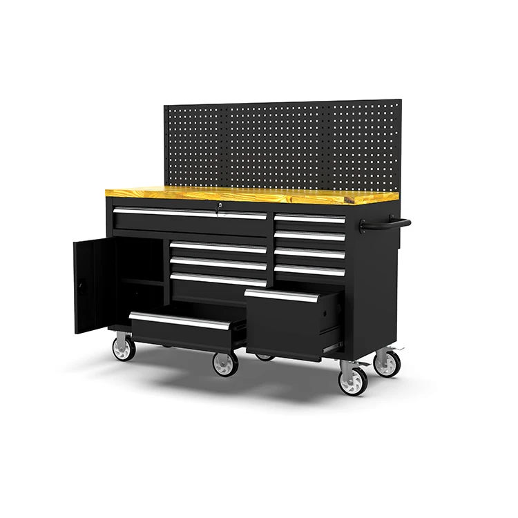 Customizable Steel Garage Workstation Tool Cabinets 10-Drawer Portable Mechanic Work Cart 300kg Load Capacity Organizer Pro