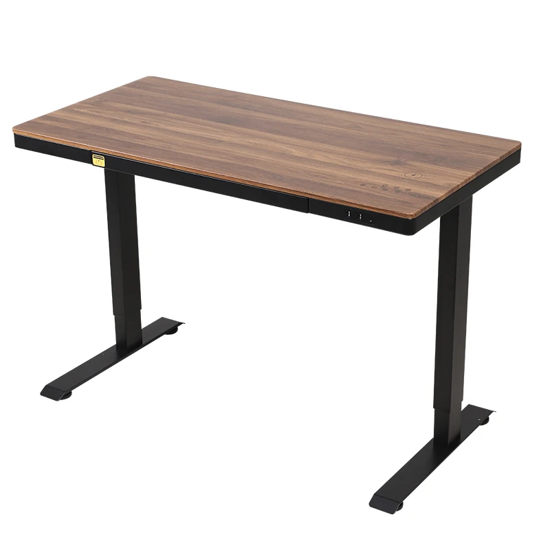 Electric Height Adjustable Standing Desk with Wood Top, Ergonomic Sit-Stand Workstation for Home Office