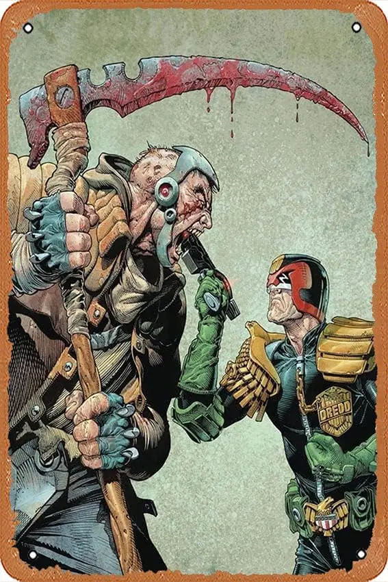 Retro Metal Tin Signs Movie Poster JUDGE DREDD MEGAZINE #432 (C: 0-1-2) Retro Metal Tin Signs Movie Poster 8x12 inch sign