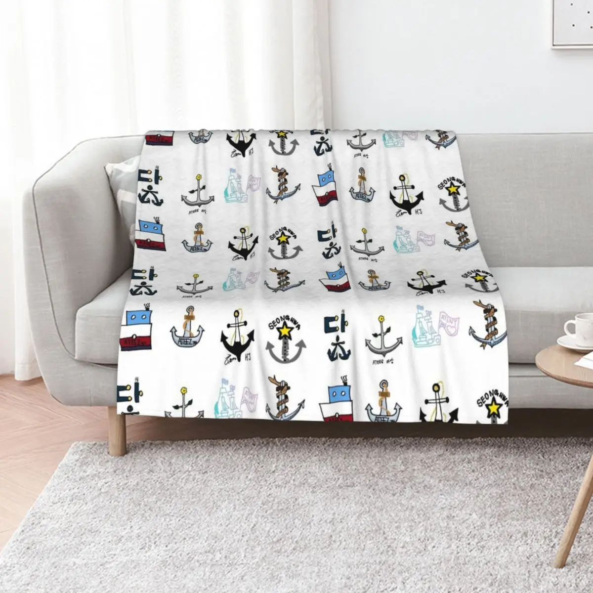 ATEEZ ATINY Drawings Throw Blanket Bed Weighted Hairy Blankets Sofas Of Decoration Sofa valentine gift ideas Blankets