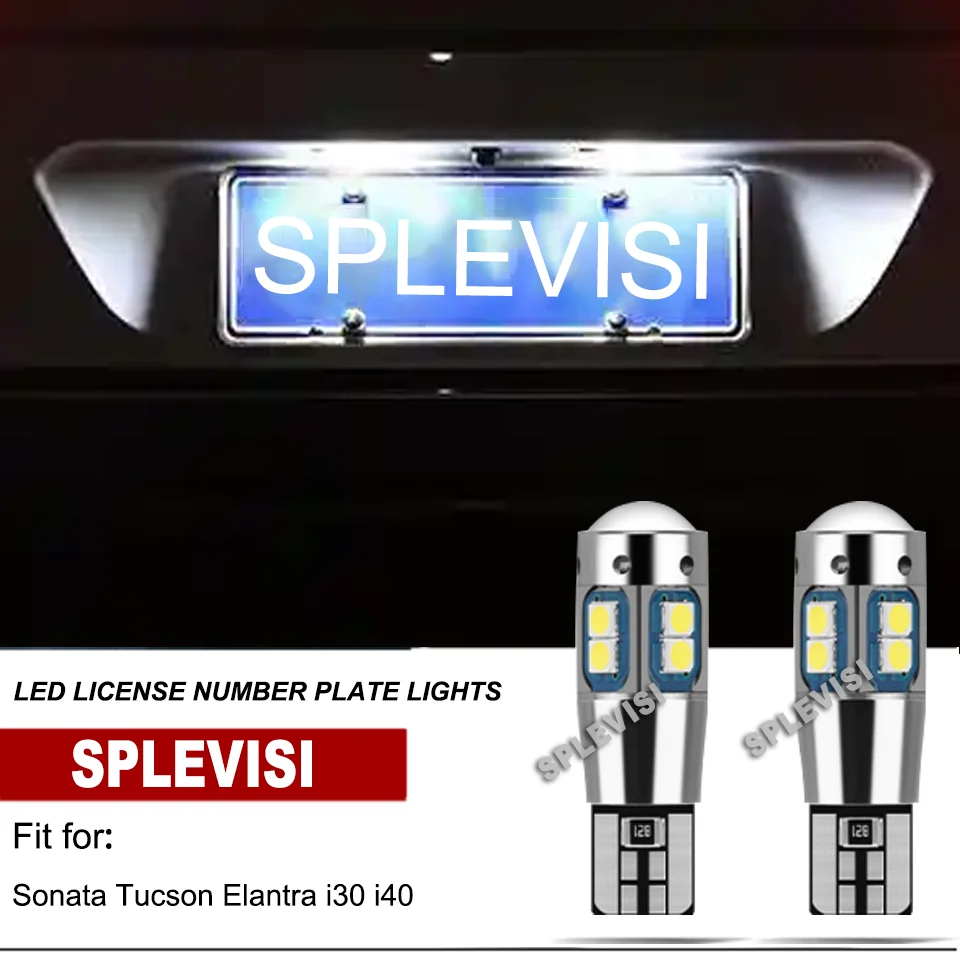 

2x T10 W5W LED License Number Plate Light IP67 Waterproof For Hyundai Veloster Accent Santa Fe Sonata Tucson Elantra i30 i40