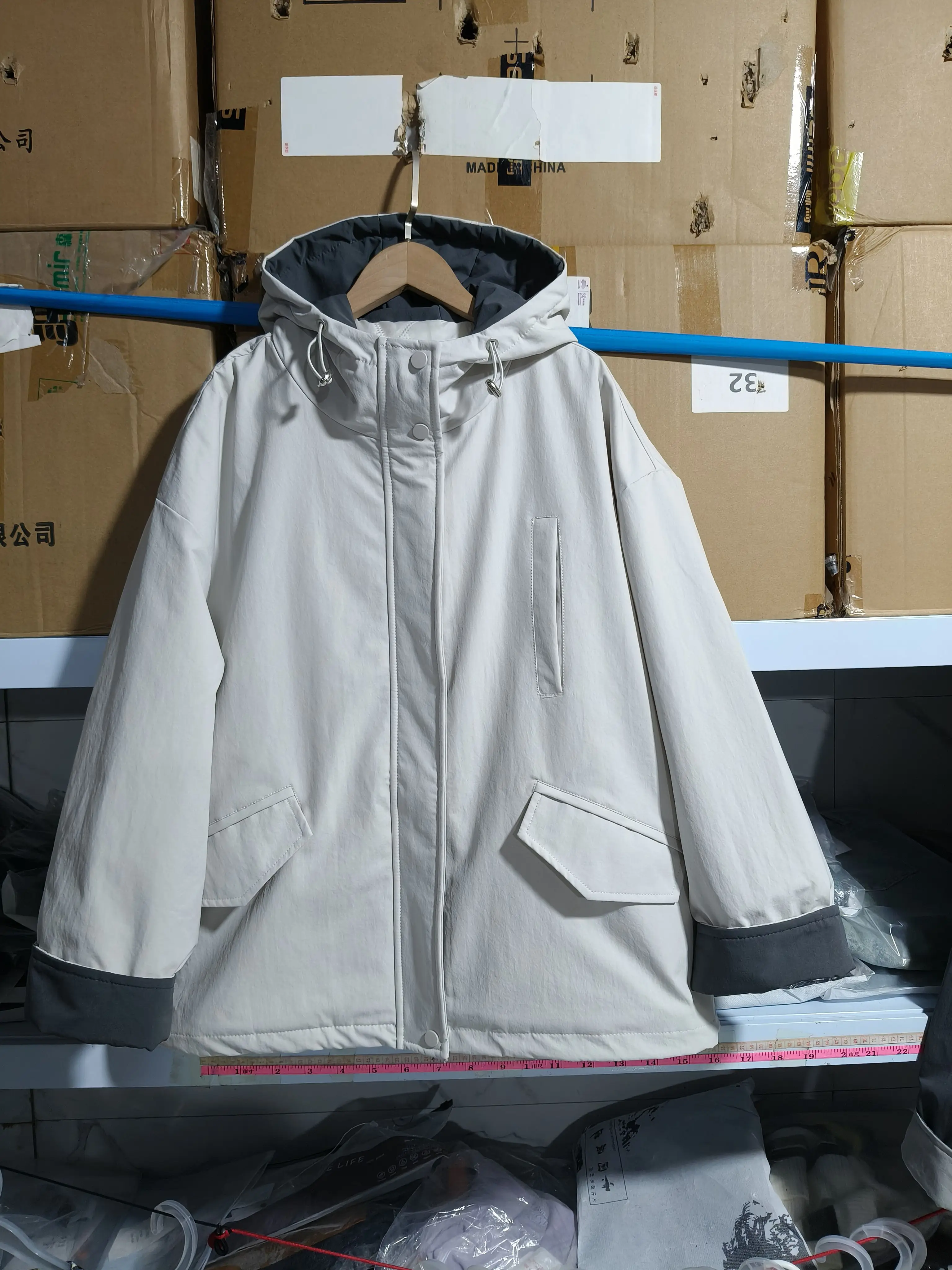 Simple Solid Color Hooded Thermal Coat Winter Long Sleeve Cotton Padded Warm Jackets 2025 New Leisure Loose Versatile Outerwear