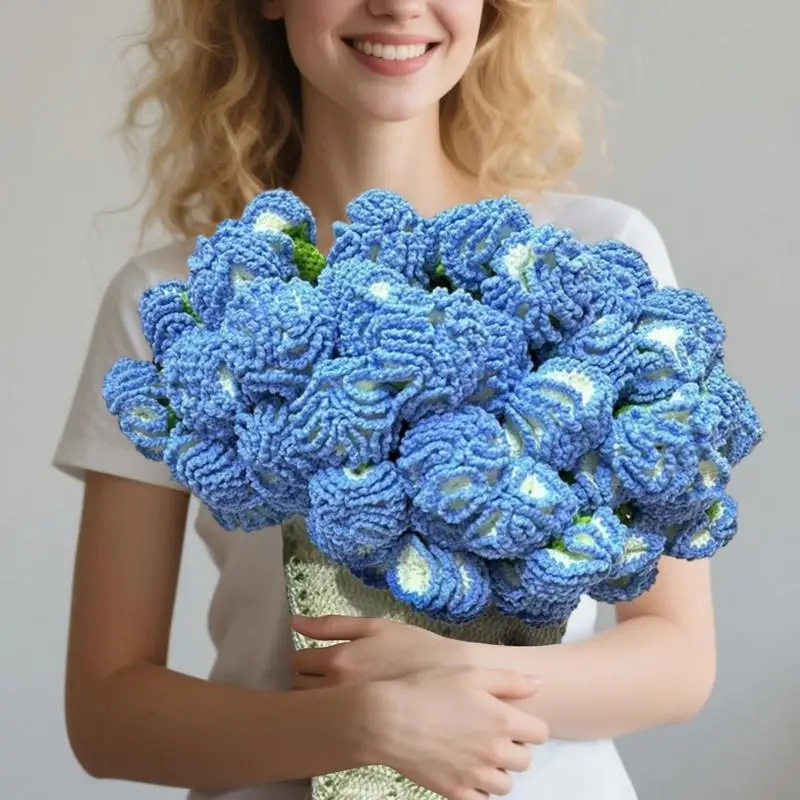 Bouquet Blanket Carnation Crochet Flower Bouquet Blanket Romantic Boho Charm Soft Relaxing Family Sofa Decoration For Cozy