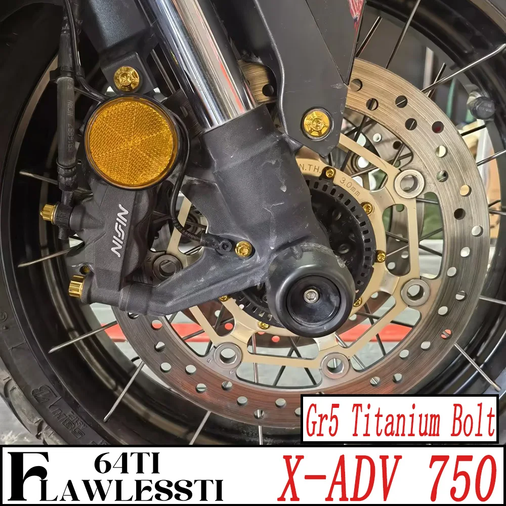 FLAWLESSTI Gr5 Titanium Bolt Front Brake Caliper ABS Disc Line Shock Engine Cover Bodycover Bolt For Honda X-ADV 750 2017-2025