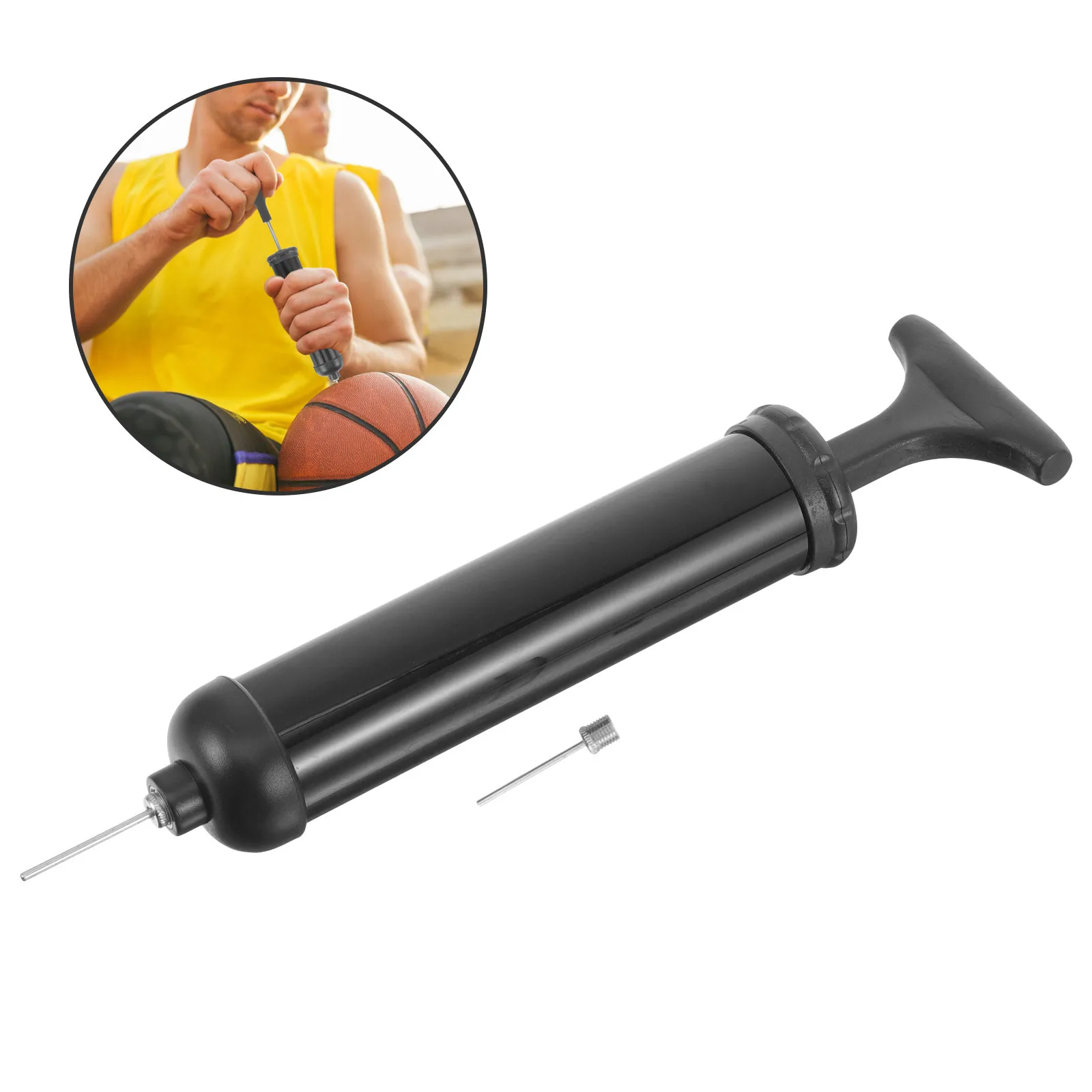 1Set Portable Ball Pump Air Inflator for Basketball Football Yoga Ball Bike Tires Outdoor Use Bike Pump Balloon Air Pump,