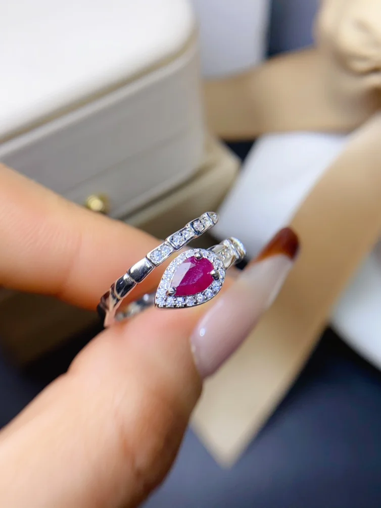 Natural Ruby Rings for women silver 925 jewelry luxury gem stones 18k gold plated free shiping items