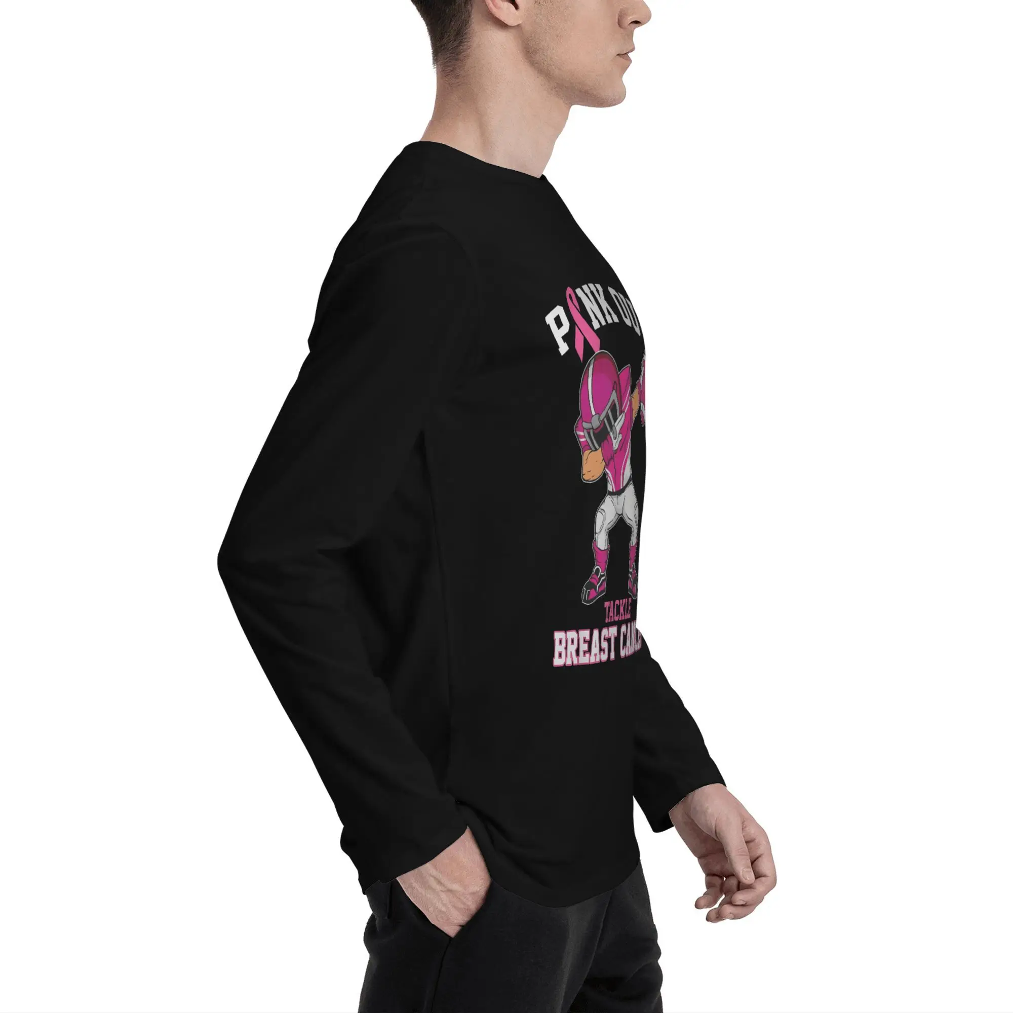 الوردي خارج معالجة سرطان الثدي الوعي Dabbing كرة القدم هوديي الرجال النساء Harajuku البلوز الخريف طويلة الأكمام البلوفرات