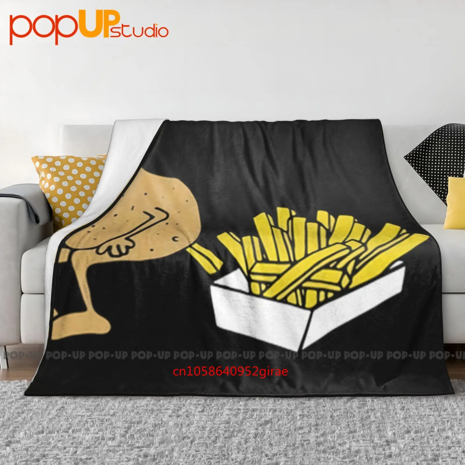 Fun Kartoffel Macht Pommes 4-Helden, ultraweiche Decke, Steppdecke, Winter-Sofabezug, Bettbezüge