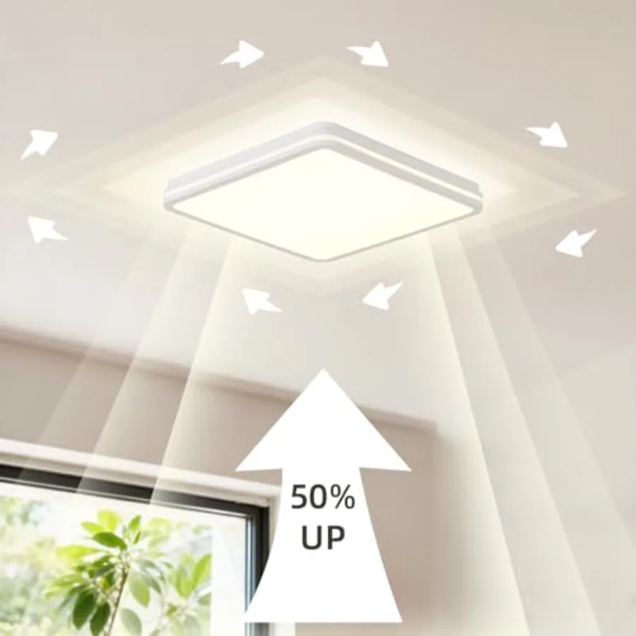 6PK 12 Inch LED Flush Mount Ceiling Light with Side Light, 40W, 2520LM, 3000K/4000K/6000K CCT Selectable, Square LED Ceiling Li