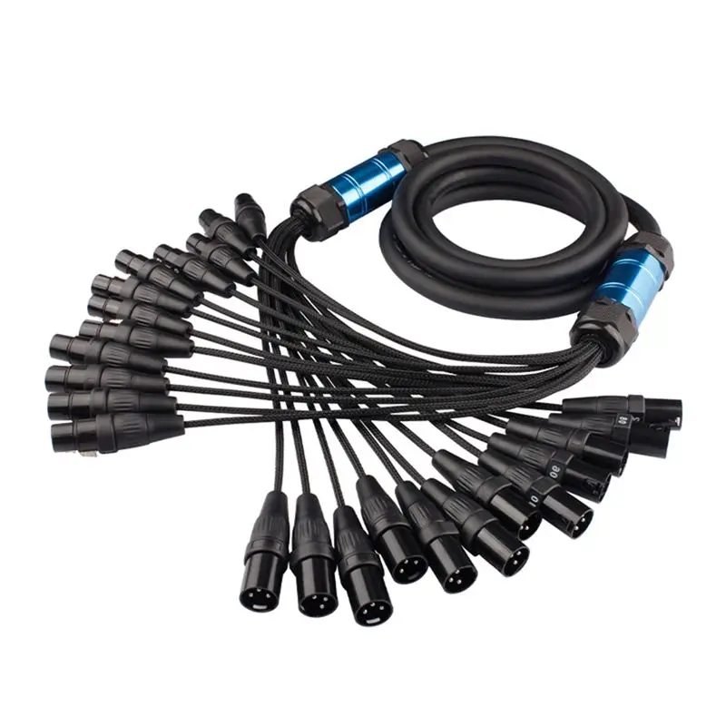 A33T Snake Cable 4 12 Channel XLR Cable 3 Pin Male to Female Stage Extension Cord 3M Audio Snake for Mixer Microphone