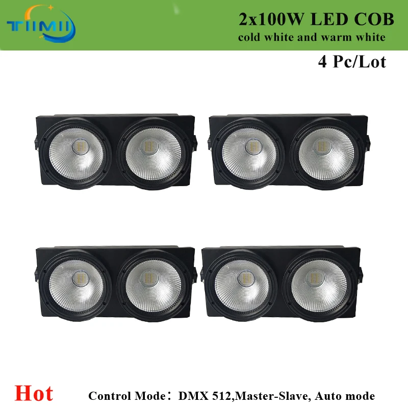 4Pcs/Lot LED 2x100W COB Audience DMX Light 2 Eyes COB Blinder Light Optional Control LED individually for Concert Disco Party