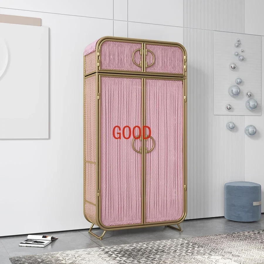 TAO Women Wardrobe Canvas Moving Wheel Organizer Girl White Vintage Nobs Moldproof Storage Closet Jewelry Box Kast Bedroom Furni