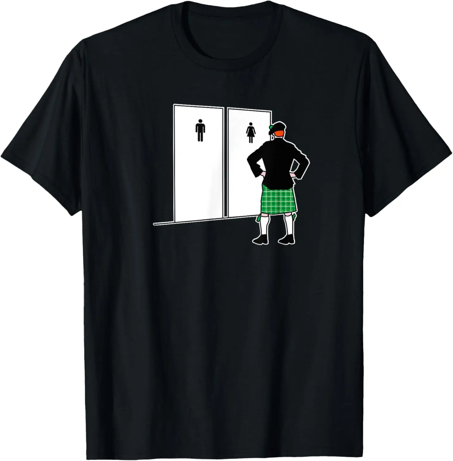 Irish man in kilt before toilet - Funny St. Patrick's day T-Shirt