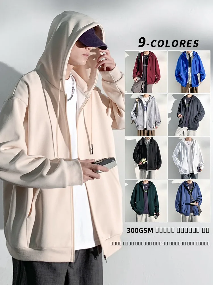 

Men's Fleece Lined Thickened Hoodie Sweatshirt Warm Winter Casual Wear Pure Color Zipper Style Comfortable Cotton Polyester B...