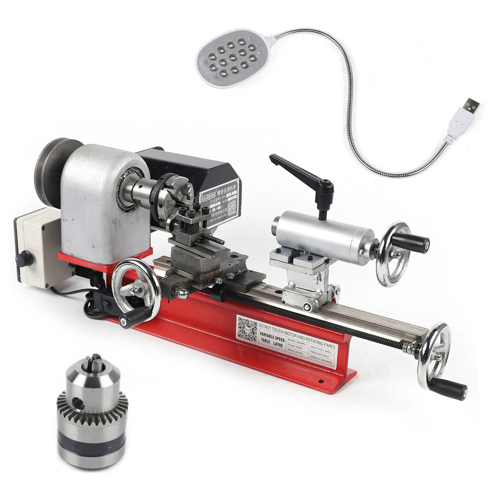 Mini Desktop Lathe DIY Household Instrument Metal Milling Machine Watch Woodworking CNC Tool 4 Jaw Chuck 65mm