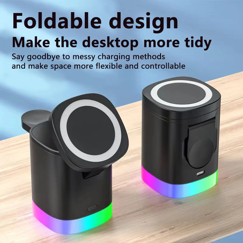 Multi functional intelligent wireless charger for iPhone 15/16/smartwatch/headphone 3-in-1 for Samsung S21/22 15W fast charger