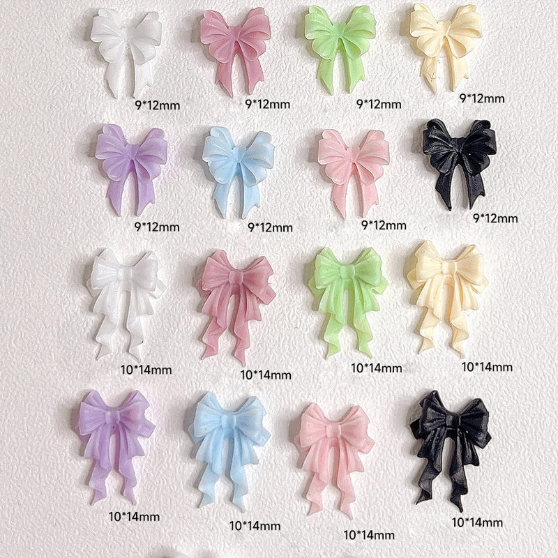 50/30/20 PC 3D มินิน่ารักโบว์เล็บ Charms ขนาดผสมริบบิ้นเรซิ่นสําหรับ Kawaii เล็บตกแต่งเล็บ DIY หัตถกรรมอุปกรณ์เสริม