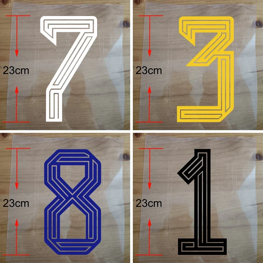 High 23cm 10cm Maze Number for Clothes, Basketball Volleyball Soccer Numbers Iron on Patch Number 0-9# Heat Transfer Sticker No.