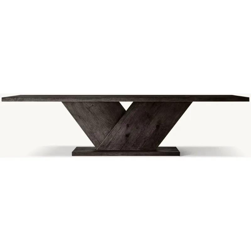 American tea table rectangular dining table villa negotiation table French retro black table household long table
