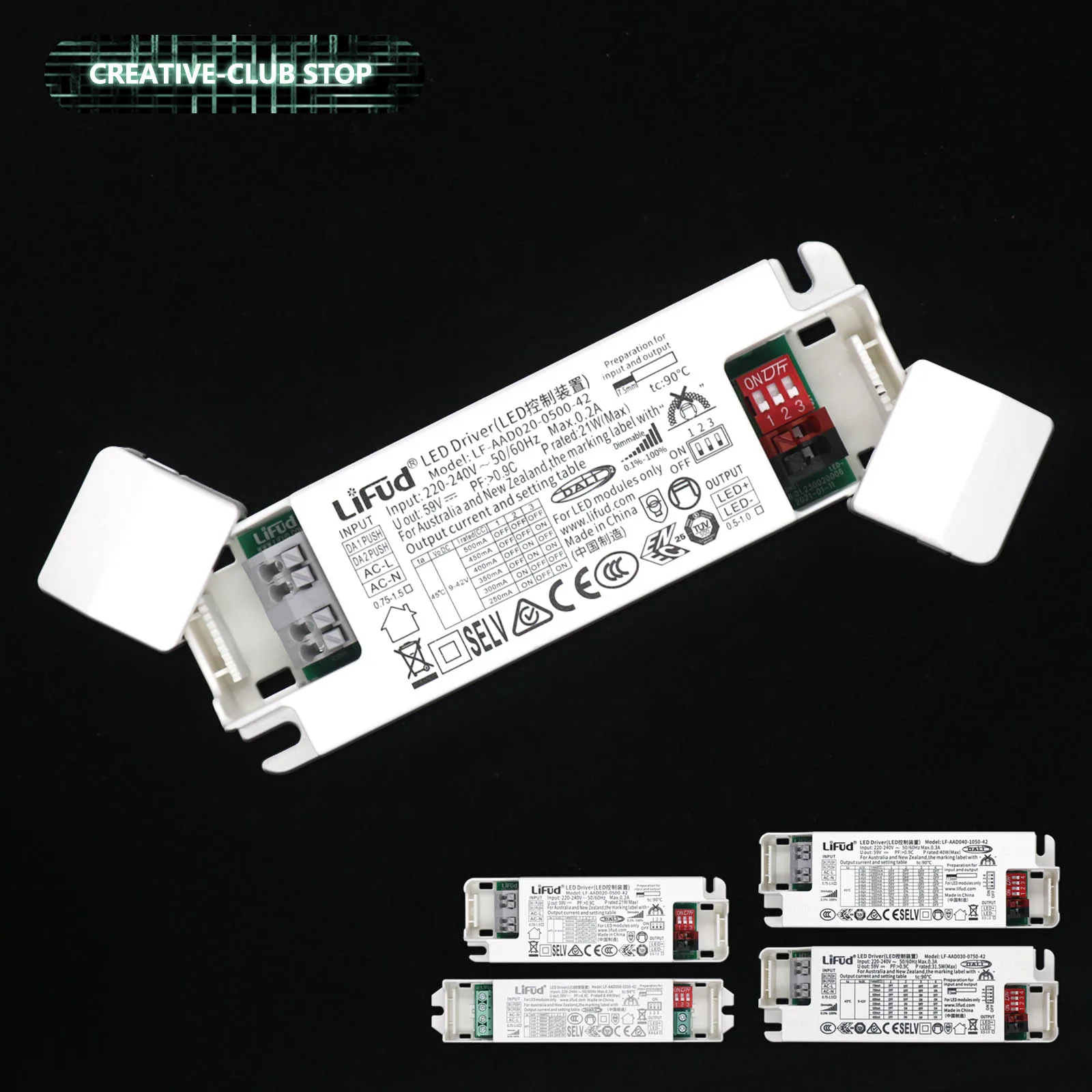 

LiFud 8.4W 21W 31.5W 40W DALI CC Dimming Driver AC220-240V Power Adaptor DC9-42V LED Power Supply 100-1050mA Current Tunable