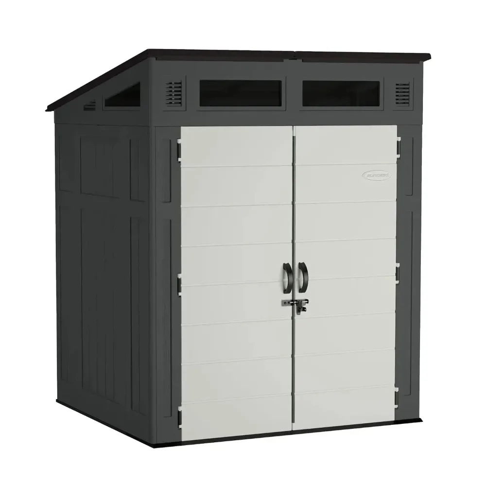 HOT 6' x 5' Modernist Storage Shed, 200 Cu Ft, Lockable, Peppercorn